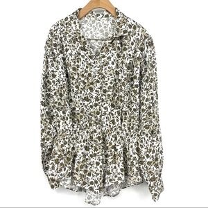 Seidensticker floral gathered waist blouse 40